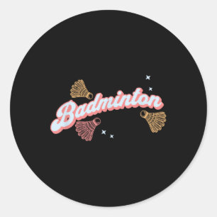 Sticker Rond Badminton Et Volants Groovy Amusants