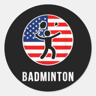 Sticker Rond Badminton États-Unis