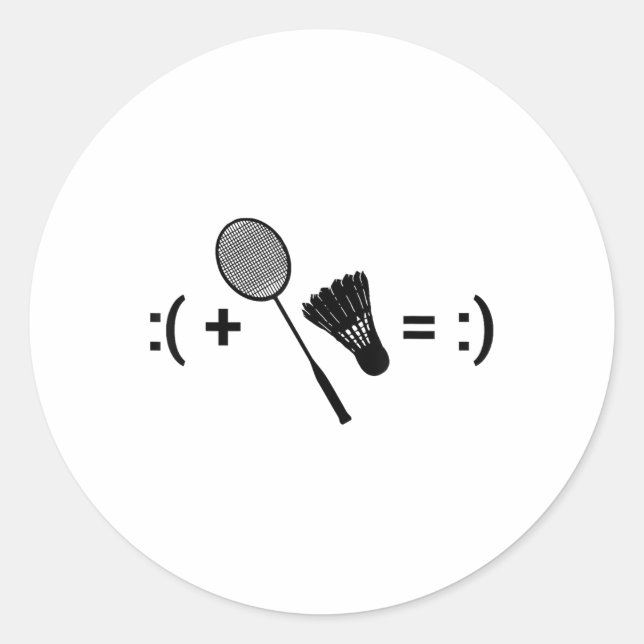 Sticker Rond Badminton Game Shuttle Sport Badminton (Devant)