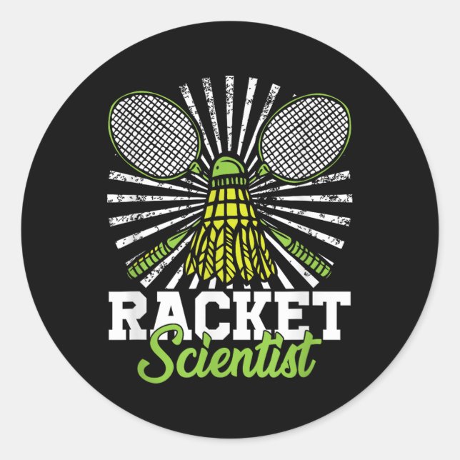 Sticker Rond Badminton Gift Shuttle Racket Scientifique Badmint (Devant)