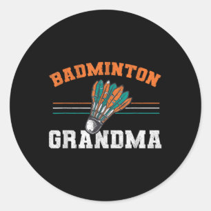 Sticker Rond Badminton Grand-mère Birdie Femmes Badmint