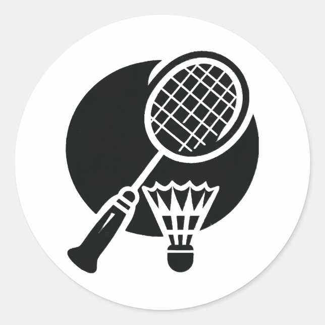 Sticker Rond Badminton Graphic (Devant)