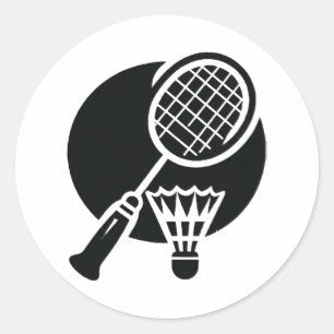 Sticker Rond Badminton Graphic