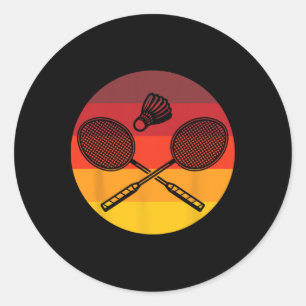 Sticker Rond Badminton Graphic Badminton Player Navette Sports