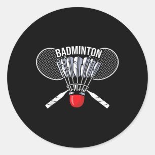 Sticker Rond Badminton Graphic Badminton Player Navette Sports