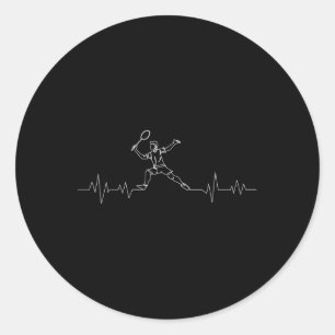 Sticker Rond Badminton Heartbeat Navette Garçons Enfants Jeunes