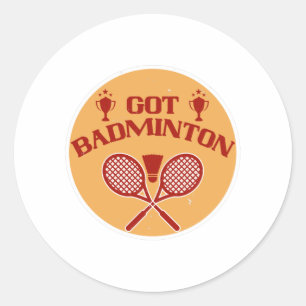 Sticker Rond Badminton - J'ai reçu Badminton
