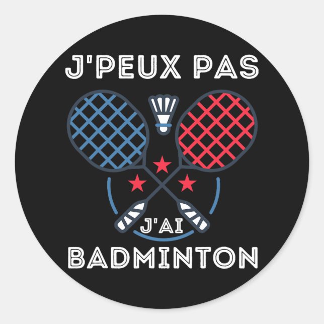 Sticker Rond Badminton Jersey (Devant)