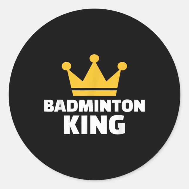 Sticker Rond Badminton King (Devant)