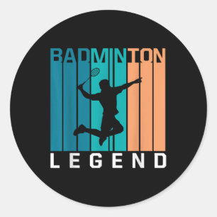Sticker Rond Badminton Legend Joueur Badminton Navette Sports S