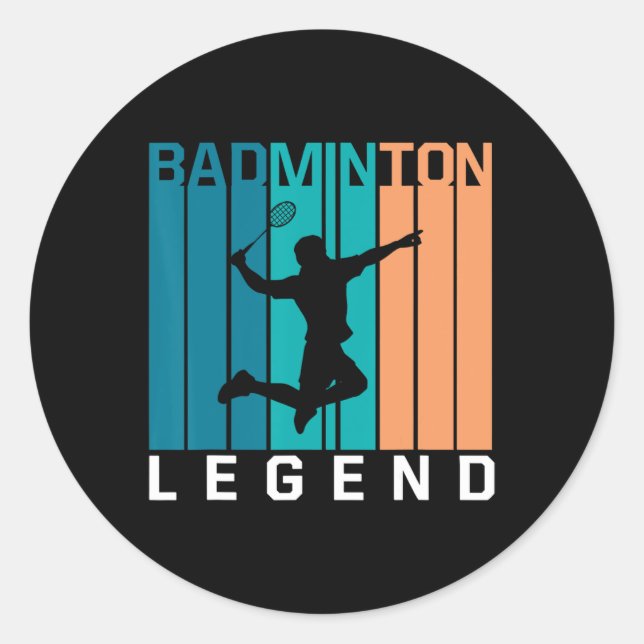 Sticker Rond Badminton Legend Joueur Badminton Navette Sports S (Devant)