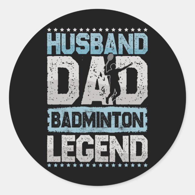 Sticker Rond Badminton Legends Retro Shuttle Hommes's Badminto (Devant)