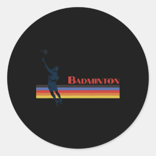 Sticker Rond Badminton les années 70 Rétro Et Fête Des Années 8