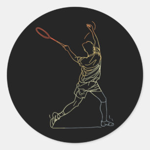 Sticker Rond Badminton Linie Art Indoor Sports