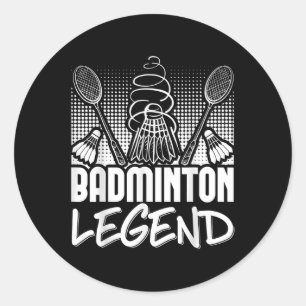 Sticker Rond Badminton Living Legend Player Sport Shuttle