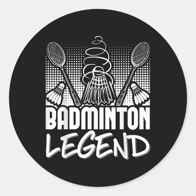 Sticker Rond Badminton Living Legend Player Sport Shuttle (Devant)