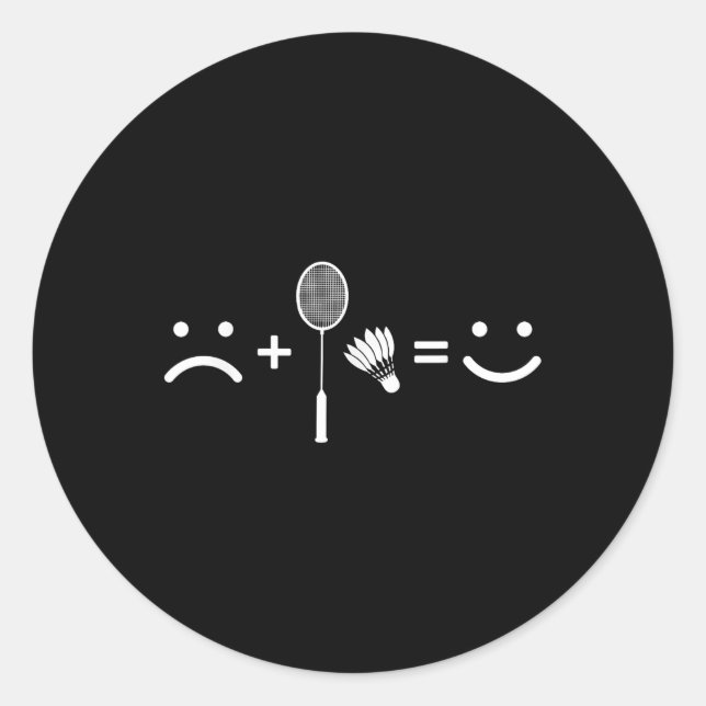 Sticker Rond Badminton Love Happy Team Player Coach (Devant)