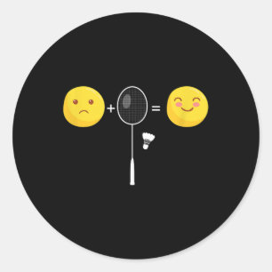 Sticker Rond Badminton Love Happy Team Player Coach Funny Shutt