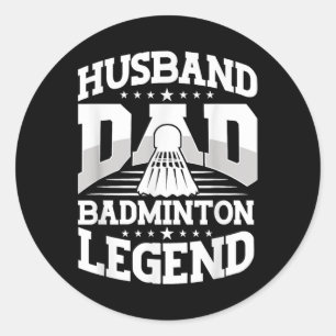 Sticker Rond Badminton, mari papa légende de badminton volant F