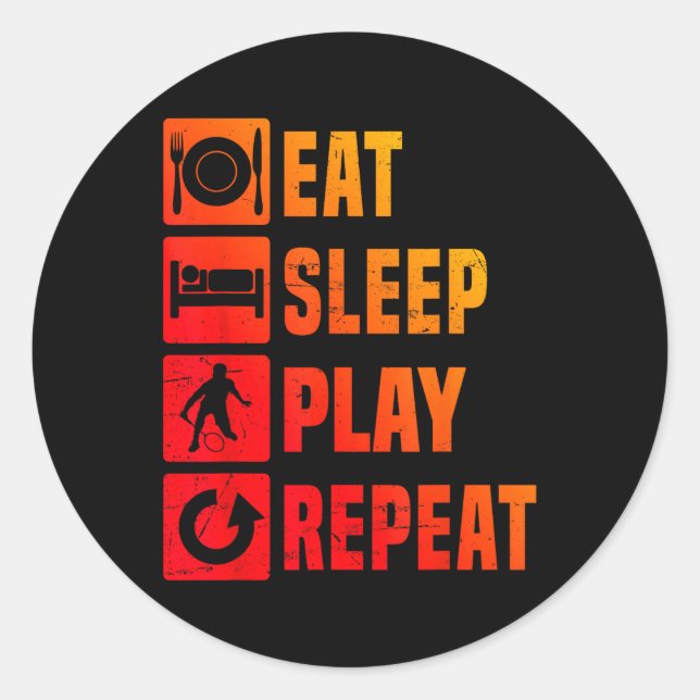 Sticker Rond Badminton Mens Badminton Player Squash Shuttle (Devant)