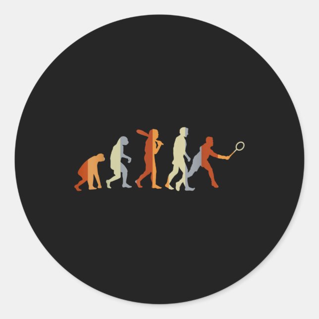 Sticker Rond Badminton Player Évolution des cadeaux sportifs Ba (Devant)