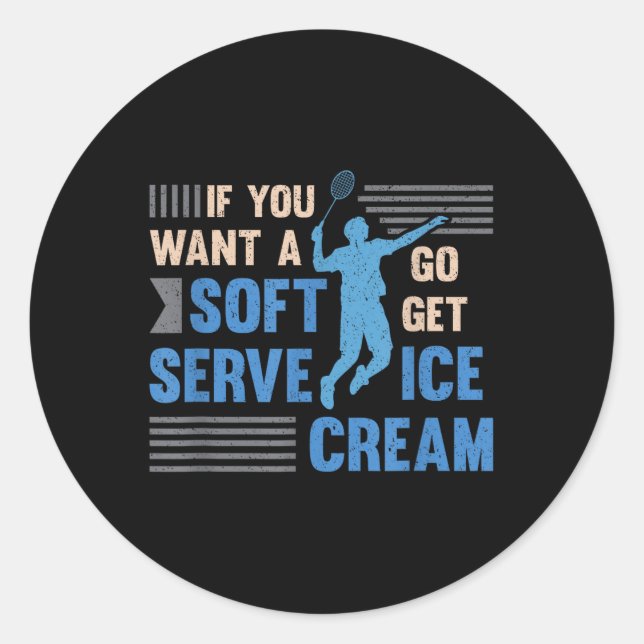Sticker Rond Badminton Player Soft Sert Badminton (Devant)