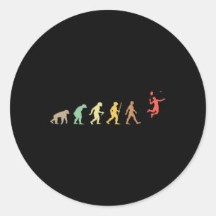 Sticker Rond Badminton Rétro Vintage Évolution Volant 
