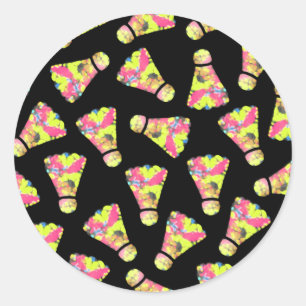 Sticker Rond Badminton Shuttlecock Art motif coloré cadeau