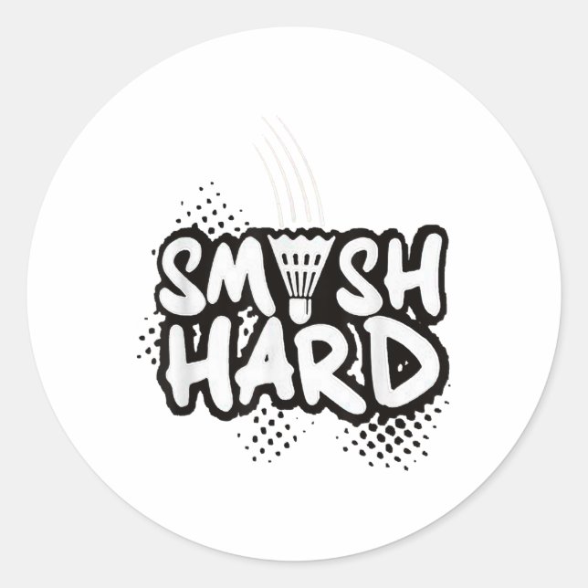 Sticker Rond Badminton Smash Hard Champion Gift  (Devant)