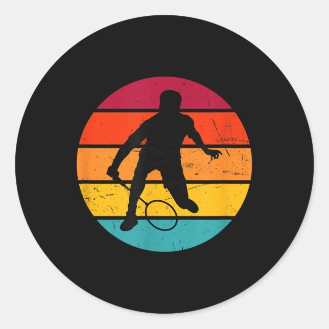 Sticker Rond Badminton Squash Shutting Womens Badminton Player (Devant)