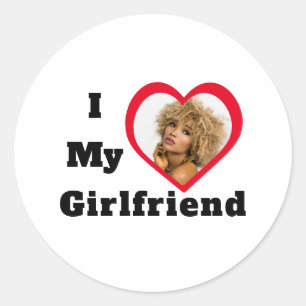 Sticker Rond Bae Personnalisé Photo Personnalisée J'Aime Ma Cop