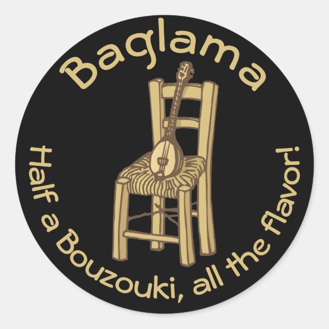 Sticker Rond Baglama sur la chaise (Devant)