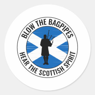 Sticker Rond Bagpipe Player Musical Bagpiper Scottish Funny
