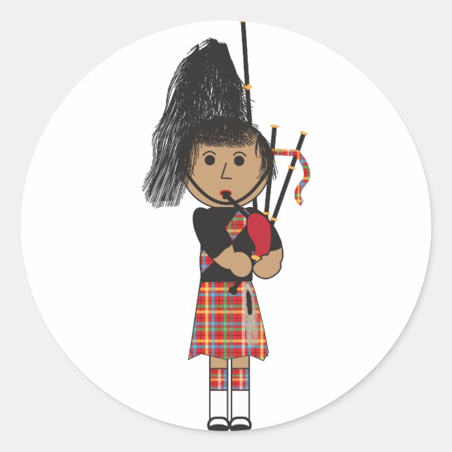 Sticker Rond Bagpiper (Devant)
