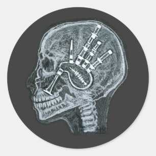 Sticker Rond Bagpipes dans mon esprit - Édition écossaise