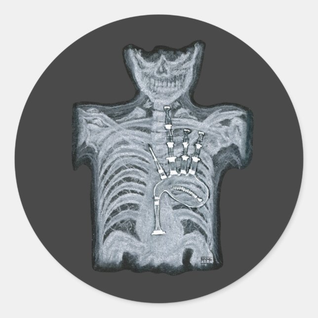 Sticker Rond Bagpipes dans votre coeur - Scottish Ed. Autocolla (Devant)