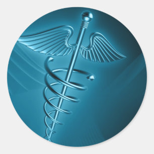 Sticker Rond Bague bleue d'Asclepius