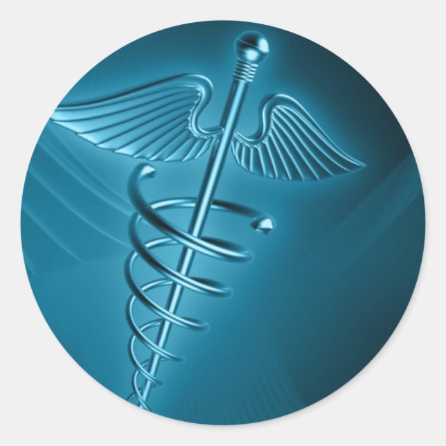 Sticker Rond Bague bleue d'Asclepius (Devant)