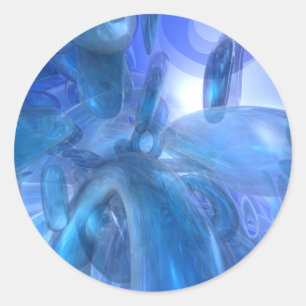 Sticker Rond Bagues bleues transparentes