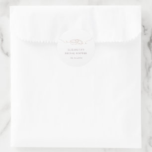 Sticker Rond Bagues Mariages simples minimales   Mariée rose pâ