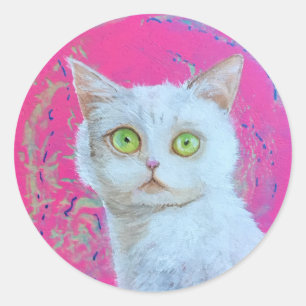 Sticker Rond Baguette blanche blanche en gros