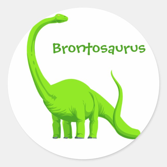 Sticker Rond Baguette Brontosaurus dinosaure (Devant)
