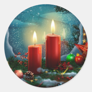 Sticker Rond Baguette cadeau customisé Noël