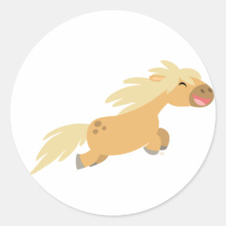 Sticker Rond Baguette Cartoon Palomino Pony