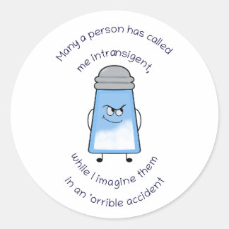 Sticker Rond Baguette de couplet de poème salé amusant "Acciden