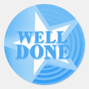 Sticker Rond Baguette de louange étoile bien faite bleu