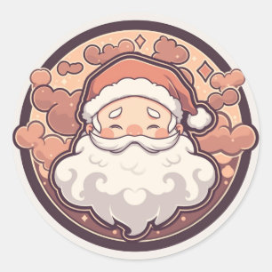 Sticker Rond Baguette de Noël du Père Noël