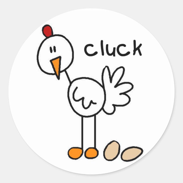 Sticker Rond Baguette de poulet (Devant)