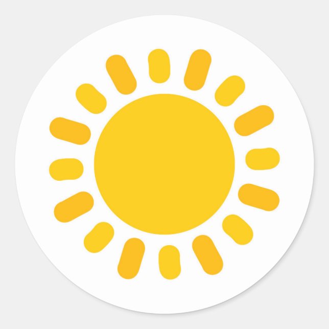 Sticker Rond Baguette design d'illustration solaire mignonne. A (Devant)