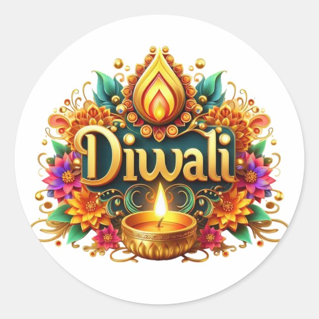 Sticker Rond Baguette Diwali (Devant)